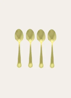 Sale Bouchara COFFRET 4 CUILLÈRES À SOUPE GRAVÉES EN INOX DORÉ