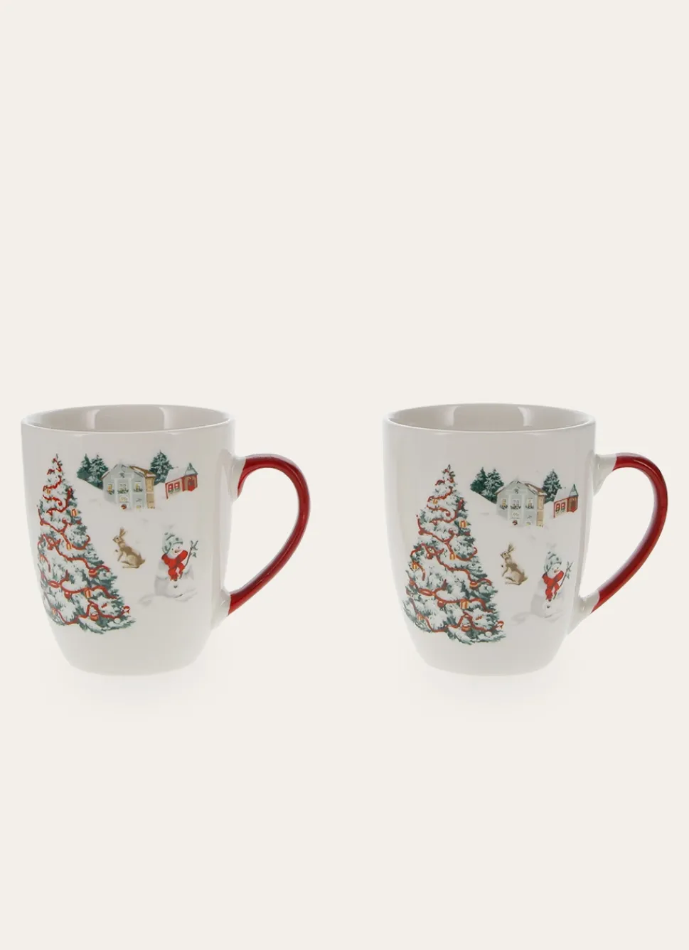 Discount Bouchara COFFRET 2 MUGS EN PORCELAINE WINTER ROUGE