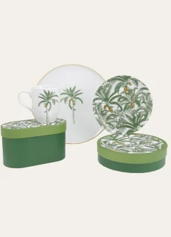 Bouchara COFFRET DE 4 ASSIETTES À DESSERT - GAMME COCO vert