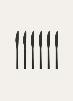 New Bouchara COFFRET DE 6 COUTEAUX EN ACIER INOXYDABLE NOIR