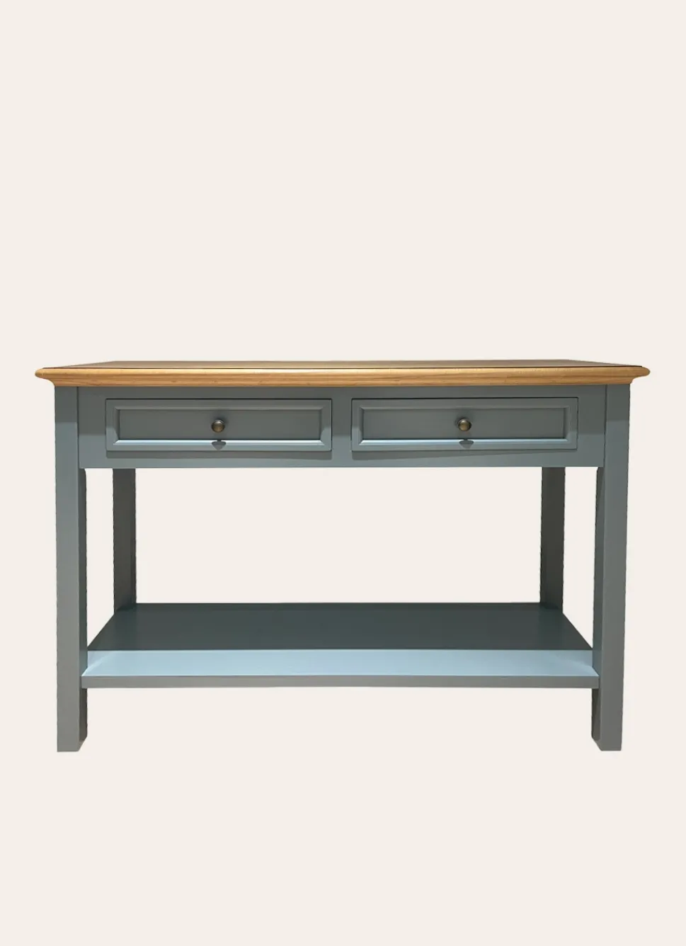 Discount Bouchara CONSOLE AVEC 2 TIROIRS ET 1 ÉTAGÈRE BOIS NATUREL/VERT