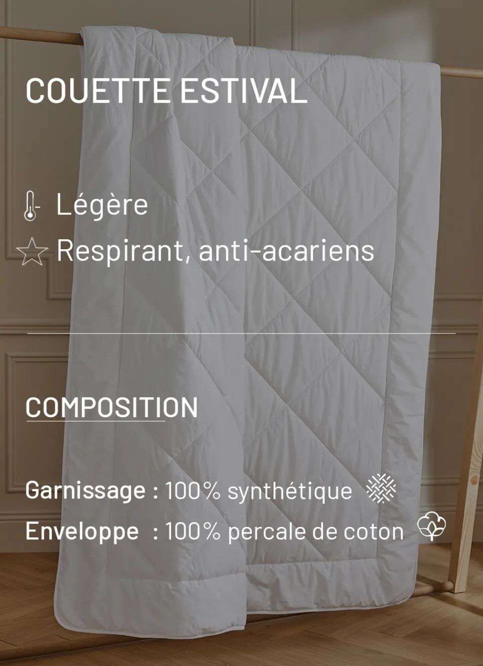 Discount Bouchara COUETTE ESTIVALE LÉGÈRE EN PERCALE DE COTON - 200G BLANC