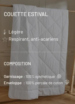 Discount Bouchara COUETTE ESTIVALE LÉGÈRE EN PERCALE DE COTON - 200G BLANC