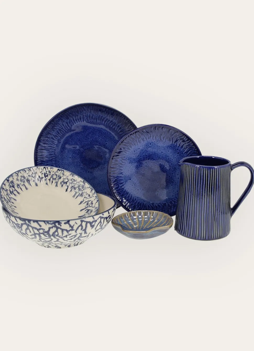 New Bouchara COUPELLE COQUILLAGE EN GRÈS KONKANI BLEU