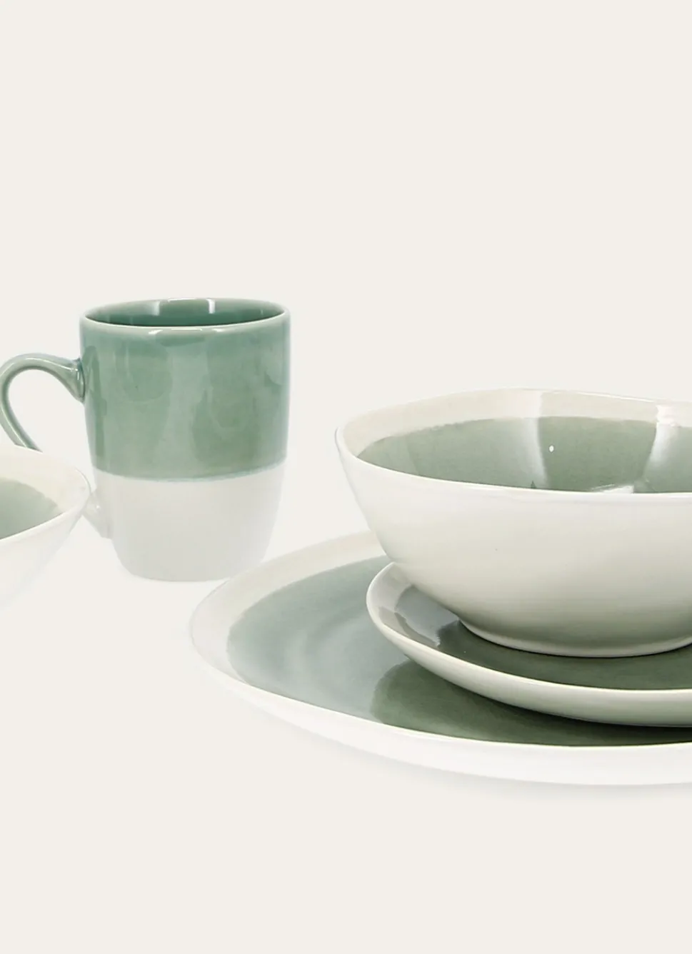 New Bouchara COUPELLE EN GRÈS RÉACTIF VERT DE GRIS