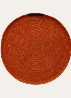 Clearance Bouchara COUPELLE RONDE EN FIBRES NATURELLES GRAND FORMAT ORANGE