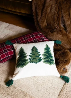 Sale Bouchara COUSSIN À CARREAUX EN LAINAGE JACQUARD ROUGE