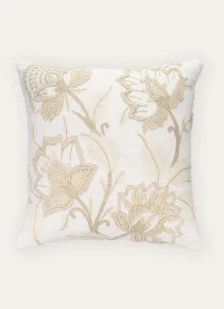 Online Bouchara COUSSIN À MOTIF FLORAL TEXTURÉ ET BRODÉ JAKARTA ÉCRU