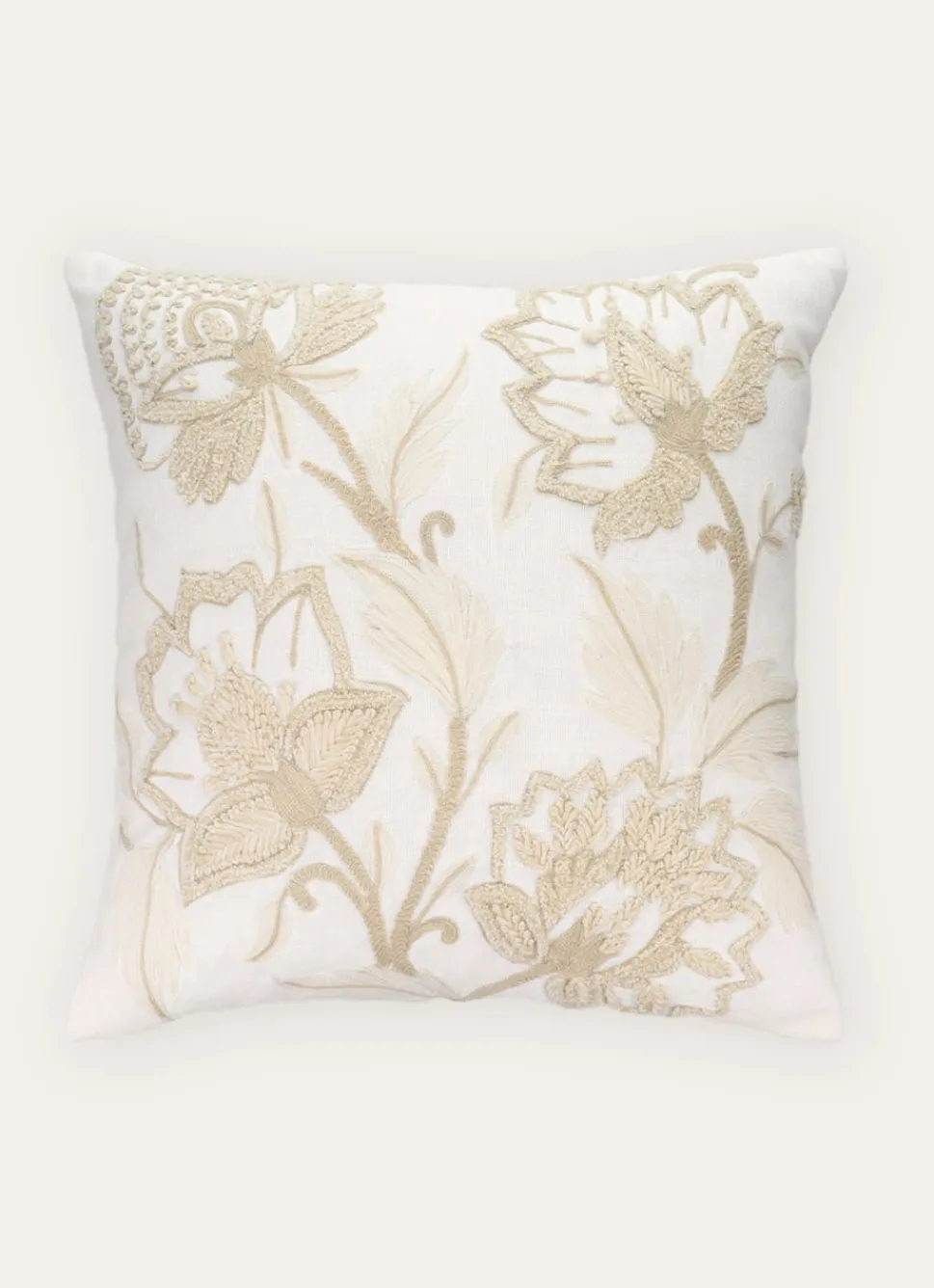 Online Bouchara COUSSIN À MOTIF FLORAL TEXTURÉ ET BRODÉ JAKARTA ÉCRU