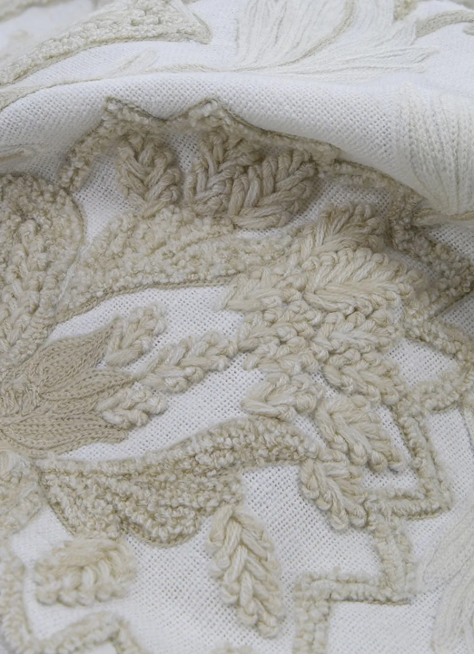 Online Bouchara COUSSIN À MOTIF FLORAL TEXTURÉ ET BRODÉ JAKARTA ÉCRU