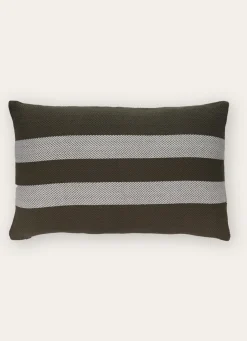 Sale Bouchara COUSSIN À RAYURES TISSAGE CHEVRON VERT KAKI