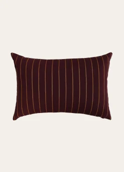 Discount Bouchara COUSSIN À RAYURES TISSÉES PRUNE