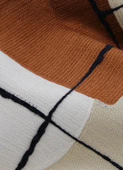 Bouchara COUSSIN BRODERIES MOTIFS ABSTRAITS 45X45 CARAMEL