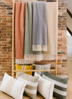 Sale Bouchara COUSSIN ÉCRU À RAYURES ECRU/BEIGE