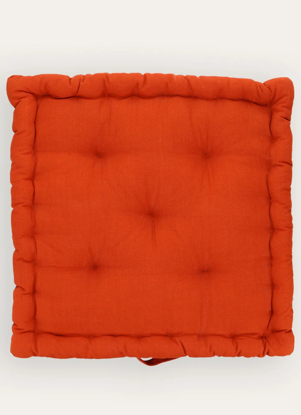 Discount Bouchara COUSSIN DE SOL EN COTON UNI AVEC POIGNÉE TERRACOTTA