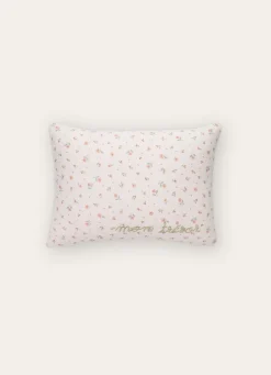 Best Bouchara COUSSIN EN GAZE DE COTON FLEURS ET BRODERIE ÉCRU