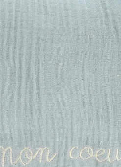 Best Bouchara COUSSIN EN GAZE DE COTON BRODERIE FIL DORÉ MOUSSE