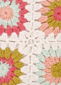 Hot Bouchara COUSSIN EN TRICOT EN FORME DE FLEUR MULTICOLORE