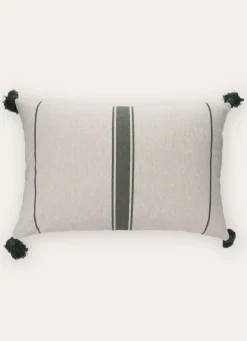 New Bouchara COUSSIN TEXTURÉ À RAYURES AVEC POMPONS BEIGE