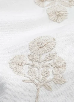 Sale Bouchara COUSSIN TEXTURÉ AVEC BRODERIE FLORALE TON SUR TON ECRU