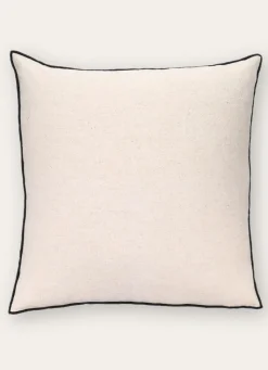 Discount Bouchara COUSSIN UNI COTON-LIN AVEC BOURDON CONTRASTÉ ÉCRU/NOIR