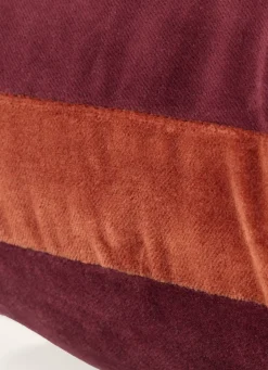 Sale Bouchara COUSSIN UNI EN VELOURS DE COTON AUBERGINE