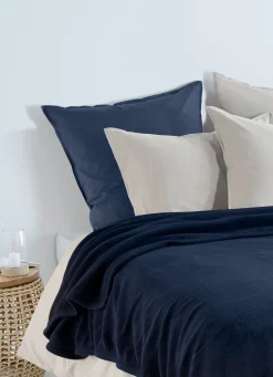 Sale Bouchara COUVERTURE DOUBLE FACE TRÈS CHAUDE BLEU GRIS