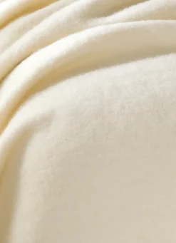 Clearance Bouchara COUVERTURE EN PURE LAINE VIERGE DOUBLE FACE ÉCRU