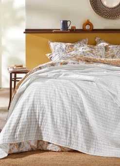 Best Bouchara COUVRE LIT MATELASSÉ EREVAN ÉCRU / MARINE