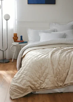 Hot Bouchara COUVRE-LIT MATELASSE EFFET SURPIQURE OR ECRU