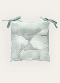 Discount Bouchara DESSUS DE CHAISE TOILE IMPRIMÉE FAÇON VICHY AMANDE