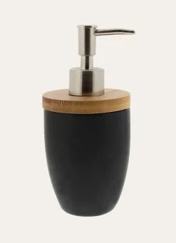 Bouchara DISTRIBUTEUR DE SAVON EN GRÈS ET BAMBOU NOIR/BAMBOU