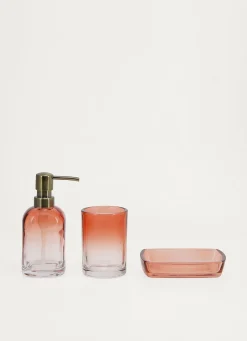 New Bouchara DISTRIBUTEUR DE SAVON EN VERRE DÉGRADÉ ORPHÉE ROSE/CORAIL