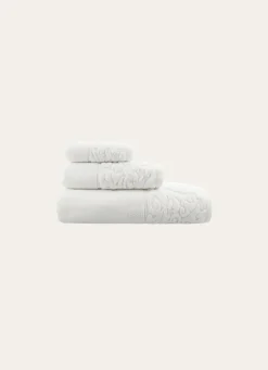 Sale Bouchara DRAP DE BAIN EN COTON LITEAU CISELÉ BLANC