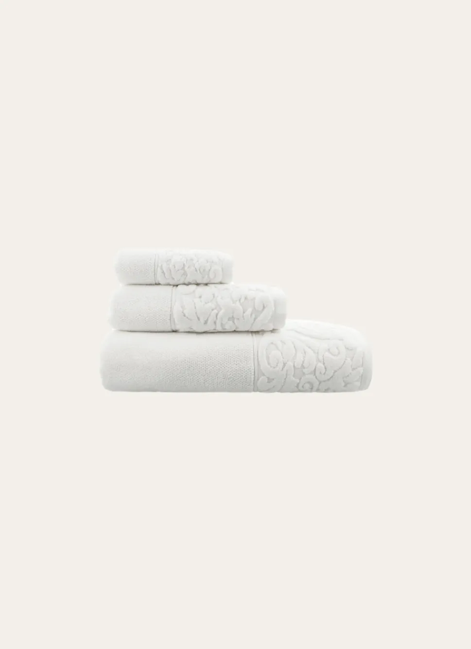 Sale Bouchara DRAP DE BAIN EN COTON LITEAU CISELÉ BLANC