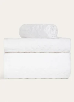 Outlet Bouchara DRAP DE BAIN EN JACQUARD BLANC