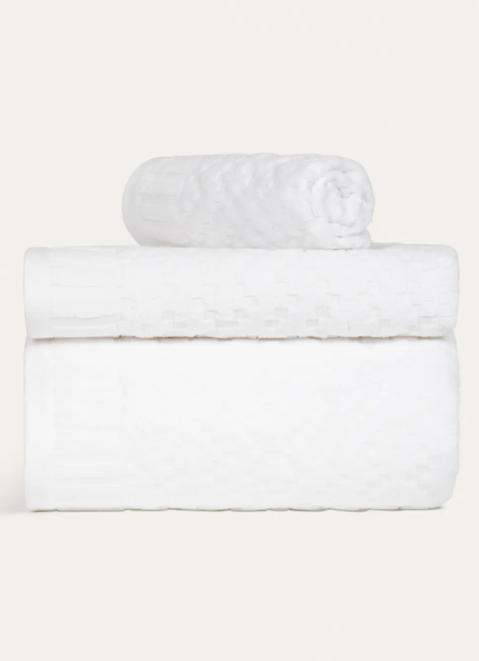 Outlet Bouchara DRAP DE BAIN EN JACQUARD BLANC