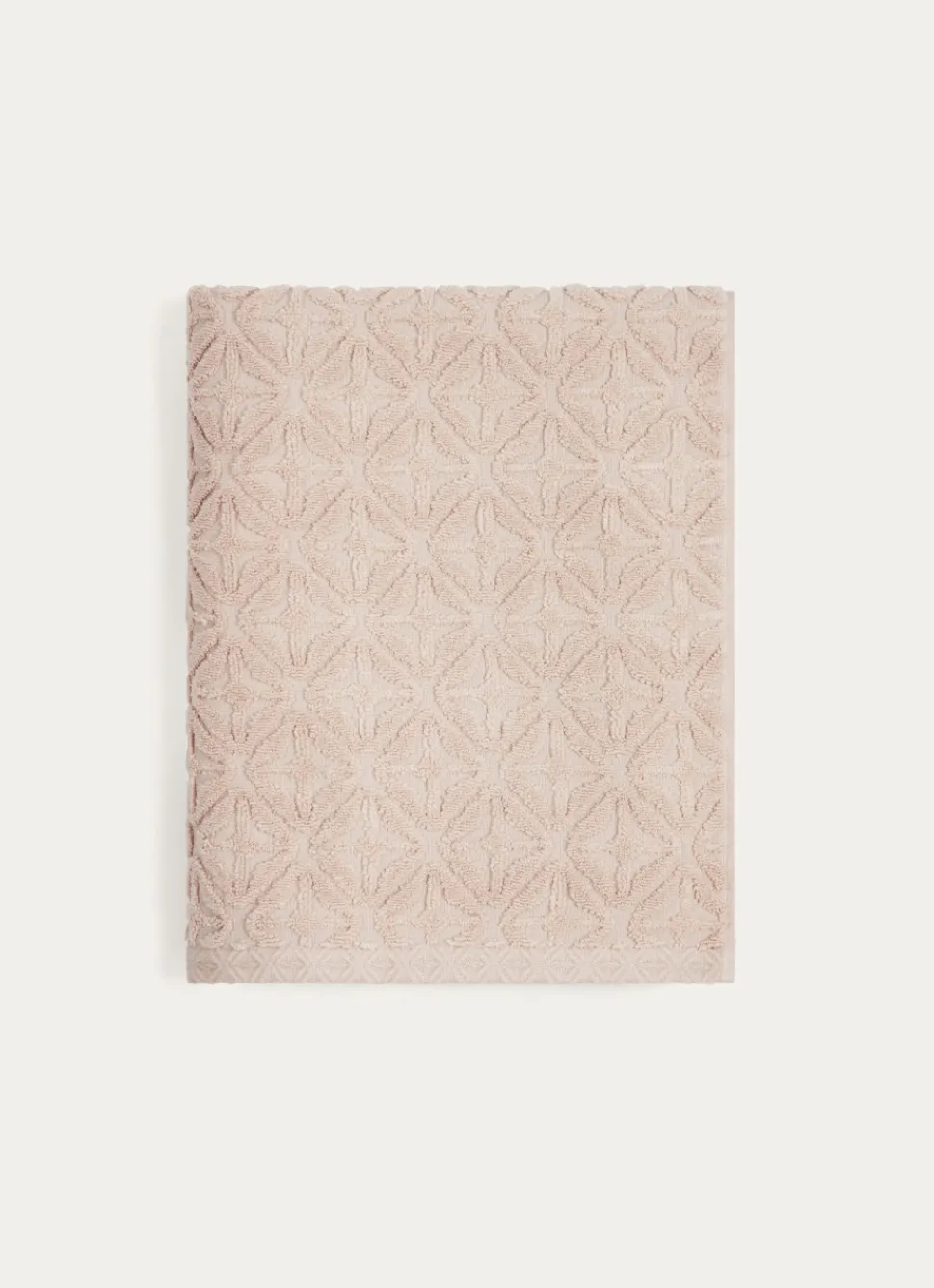 Bouchara DRAP DE BAIN EN VELOURS JULIAN MOTIF GÉOMÉTRIQUE BEIGE