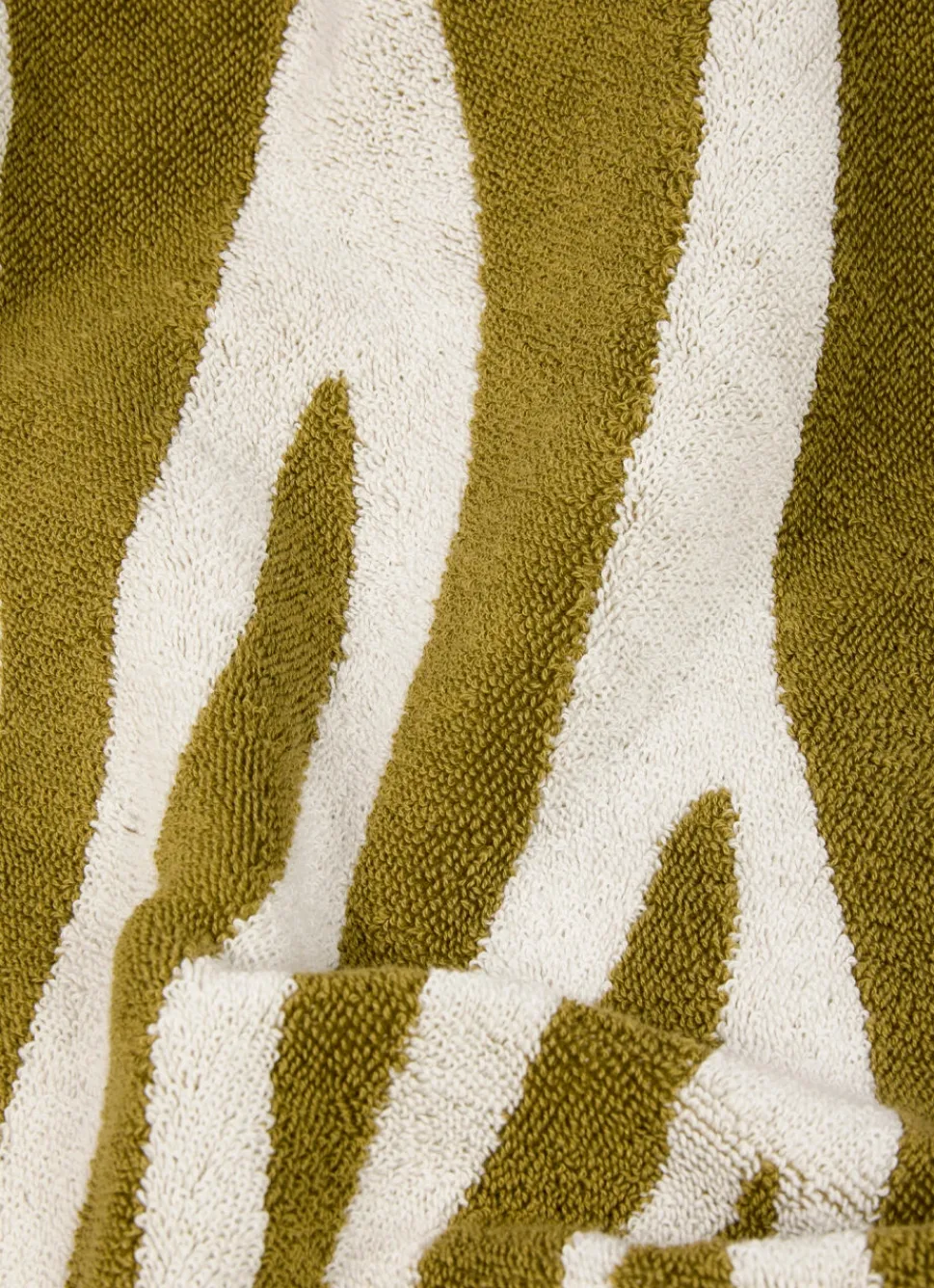 Discount Bouchara DRAP DE BAIN JACQUARD MOTIF PALME VERT / ÉCRU