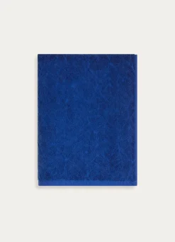 Best Bouchara DRAP DE BAIN UNI JACQUARD CISELÉ FINITION VELOURS BLEU