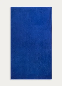 Best Bouchara DRAP DE BAIN UNI JACQUARD CISELÉ FINITION VELOURS BLEU