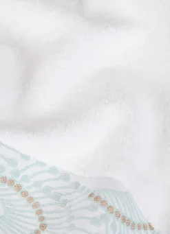 Hot Bouchara DRAP DE BAIN UNI SABRINA AVEC LITEAU FANTAISIE BLANC