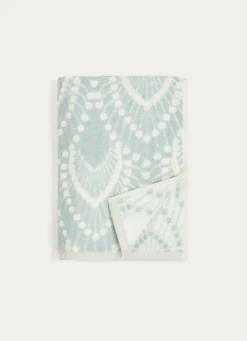 Sale Bouchara DRAP DE DOUCHE EN JACQUARD SERENA MOTIFS ART DÉCO BLEU CLAIR