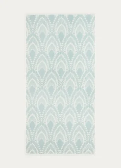 Sale Bouchara DRAP DE DOUCHE EN JACQUARD SERENA MOTIFS ART DÉCO BLEU CLAIR