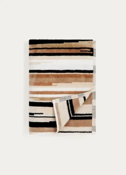 New Bouchara DRAP DE DOUCHE EN VELOURS À RAYURES MULTICOLORE