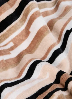 New Bouchara DRAP DE DOUCHE EN VELOURS À RAYURES MULTICOLORE