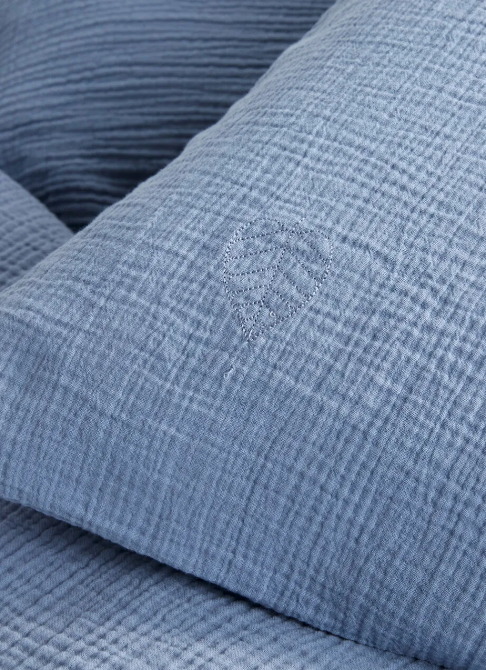 Discount Bouchara DRAP HOUSSE BÉBÉ EN GAZE DE COTON BLEU