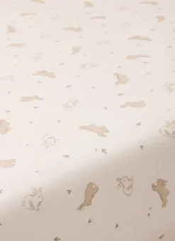 Outlet Bouchara DRAP HOUSSE BÉBÉ EN JERSEY DE COTON IMPRIMÉ LAPIN BLANC
