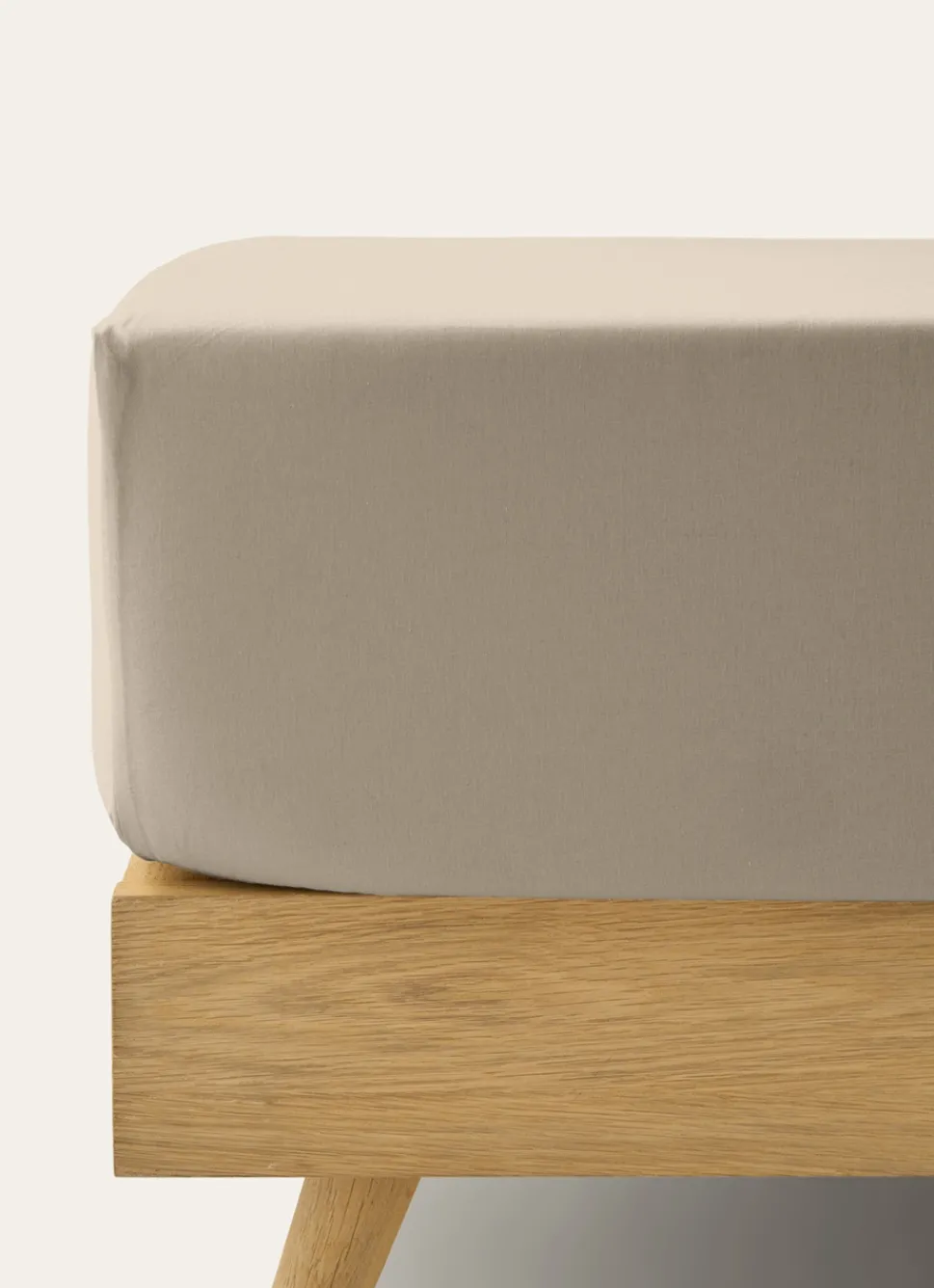 New Bouchara DRAP HOUSSE EN COTON POUR 2 LITS JUMEAUX TAUPE CLAIR