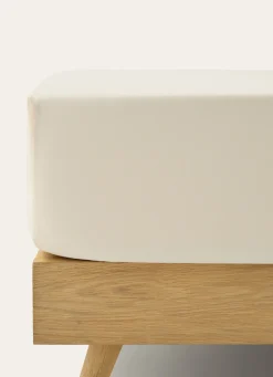 Best Bouchara DRAP HOUSSE EN COTON POUR 2 LITS JUMEAUX ÉCRU